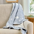 thumbnail image 2 of Parent's Choice Woven Baby Blanket, 100% Cotton, Soft & Cozy, Blue Star, 30" x 40", 2 of 6