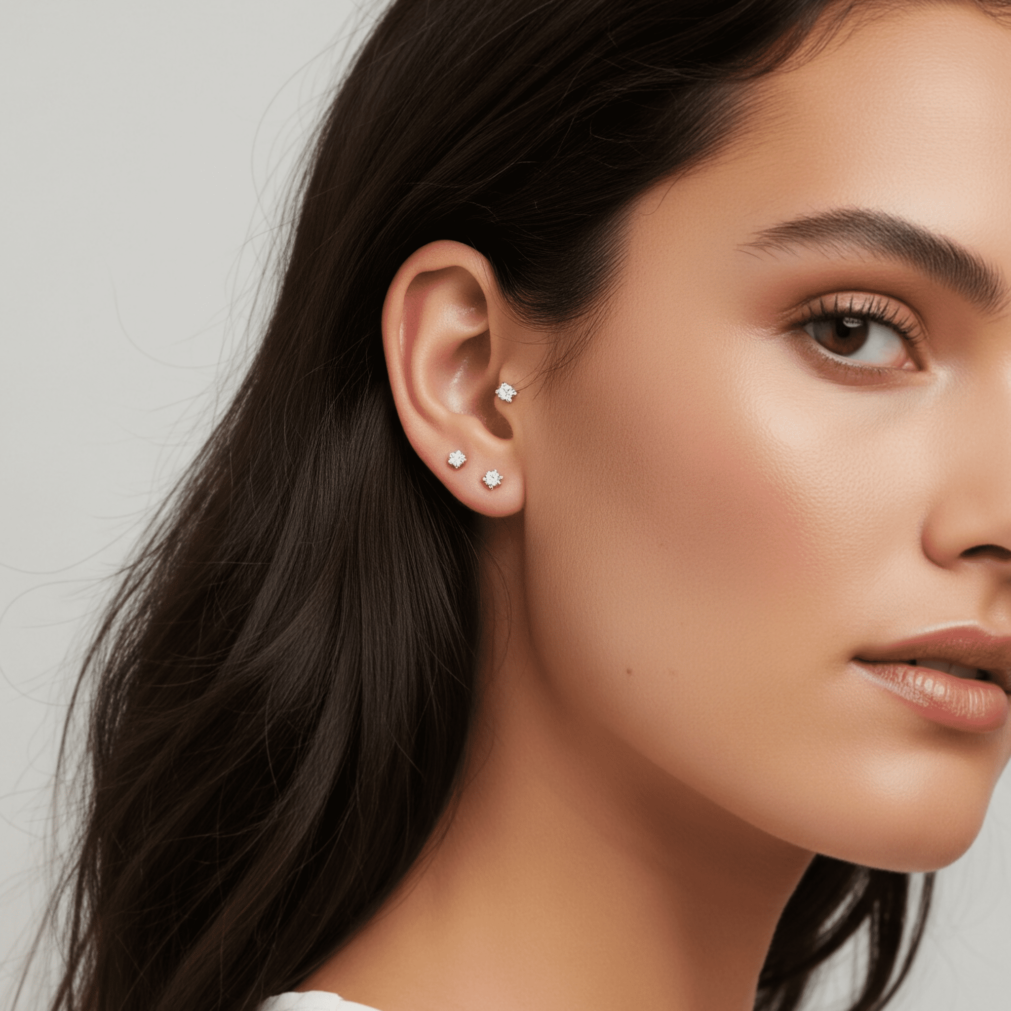 Tilo Jewelry 14K White Gold Solitaire Round CZ Stud Post Earrings with Secure Screw-backs | 5mm | Classic Everyday Earrings | Women, Men, Unisex