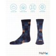 thumbnail image 6 of MeMoi Checkerboard Cotton Blend Crew Sock - Boys - Male, 8-9, Navy, 6 of 8