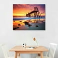 thumbnail image 2 of Nawypu  Broken Wooden Sunset-Sea Pier and Bridge Wall Art Canvas-20x16 inch, 2 of 4