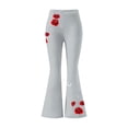 thumbnail image 7 of LEKWK Flare Pants for Women Slim Fit Floral Graphic Print High Waist Bell Bottom Pants Stretchy Aesthetic Flared Yoga Pants for Festival Club Wear, 7 of 7