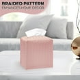 thumbnail image 3 of shiyou-Azormi Tissue Box Cover, PU Leather Square Tissue Box Holder with Braided Pattern, Cube Tissue Box Covers with Bottom Belt, Perfect Decorative Organizer for Tabletop, car, Office, Bathroom, 3 of 4