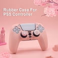thumbnail image 3 of JM Para controlador PS5, funda de goma protectora de silicona antideslizante con agarre de piel bonita, blanco y gris JM JM, 3 of 5