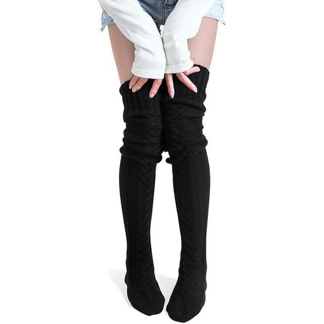Visland Chaussettes Tricotées pour Femmes, Chaussettes Extensibles pour Bottes, Jupes, Fêtes, Rue