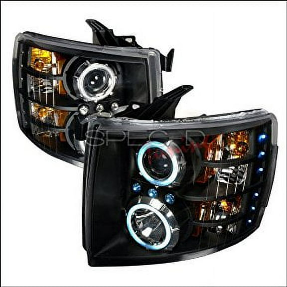 Spec-D Tuning Chevrolet Silverado 2007 2008 2009 2010 CCFL LED Halo Projector Headlights - Black