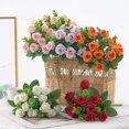 thumbnail image 3 of Beautiful Artificial Flower Exquisite Faux Silk Flower Realistic Visual Effect Fake Rose for Home White One Size, 3 of 13