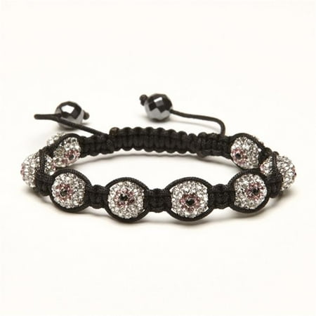 Alexander Kalifano SB-EE-19 Shamballa Evil Eye Crystal Bracelet - Clear with Amethyst Eyes