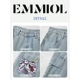thumbnail image 4 of EMMIOL Women's Baggy Barrel Jeans Y2K Vintage Wide Leg Jeans Mid Waist 90s Hip Hop Boyfriend Fit Denim Pants, 4 of 6