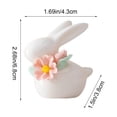 thumbnail image 3 of SLYNSHome Ceramic Rabbit Figurines Easter Pink Bunny Flowers Decorations for Home, Tabletop Ornament, 3 of 7