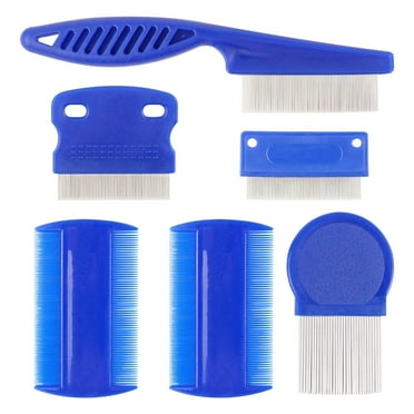 GERsome 6 Pack Flea Lice Comb, Stainless Steel Dog Cat Grooming Combs with Rounded Teeth,Double Sided Professional Pet Tear Stain Remover, Dematting Tool for Small, Medium & Large Pets