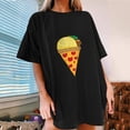 thumbnail image 2 of IROINNID Womens Fashion Short Sleeve Summer Pizza Printed Casual Loose Top Pullover T-shirt On Sale, 2 of 7