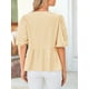 thumbnail image 2 of Blusa PRETTYGARDEN para mujer, con lazo en la parte delantera, a rayas, color amarillo veraniego, 2 of 9