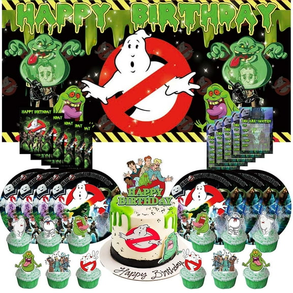 Ghostbusters Invite Invitation Cards Party Supplies Decor Decorations Banner Plates Background Backdrop