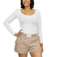 thumbnail image 4 of Women's WEAR by Erin Andrews Tan Chicago Cubs Shorts, 4 of 5