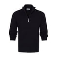 thumbnail image 2 of Men's Half Zip Knit Sweater with High Neck, Ribbed Long Sleeve Pullover, 2 of 8