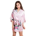 thumbnail image 1 of Coofit Womens Sleep Robe Half Sleeve Lounge Robe Night Sleepwear with Belt for Summer, 1 of 6