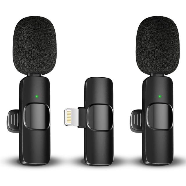 Microfono de solapa inalambrico Caymuller M686 para iPhone iPad con reduccion de ruido 2.4G Lightning