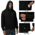thumbnail image 3 of Men's Hoodies Pullover Geometric Texture Hoodie Long Sleeve Casual Drawstring Sweatshirts with Pocket Black L, 3 of 7