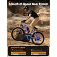 thumbnail image 5 of ESKUTE M200 Electric Bike for Adults, 21-Speed Gear 27.5" Mountain Ebike, 750W Motor 20MPH, 48V 10.4Ah Removable Battery, Step Over E-Bicycle, with NFC Unlock Purple, UL2849, 5 of 9