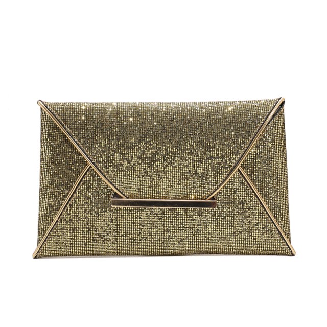 Nuevo Sobre Europeo Y Americano Bolso Cena Bolso Mano E Informal Brillante Bolso Mujer A La 6411 (dorado) Dorado