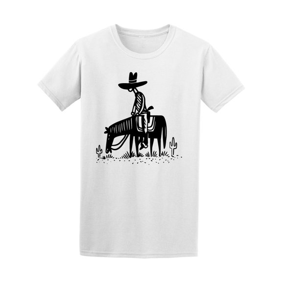 Cowboy & Horse In Desert Tee Men's -Image by Shutterstock