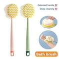 thumbnail image 4 of Tunhigl Double-Sided Exfoliating Bath Brush Long Handle Soft Bristles Detachable for Daily Shower Back Scrubbing Gentle Skin Care Spa Experience Holiday Gift for Self-Care Routine Pink, 4 of 6
