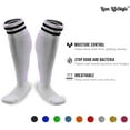 thumbnail image 2 of Lian LifeStyle Men's 1 Pair Knee Length Sports Socks for Baseball/Soccer/Lacrosse M(White), 2 of 5
