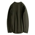 thumbnail image 3 of LIUJUNSHOP Men's Linen Long Sleeve Shirt for Holiday Fashion and Casual Wear Green XL, 3 of 4