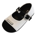 thumbnail image 3 of Viluyesy Girls' Spring Summer Patent Color-Block Flats - Soft Low-Heel Princess Dress Shoes White Size 12.5, 3 of 10