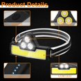 thumbnail image 2 of Jinsinto Rechargeable LED Headlamp COB Head Torch, 3 Light Modes, IPX4 Waterproof Head Torch for Cycling, Fishing, Running, Camping, 2 of 5