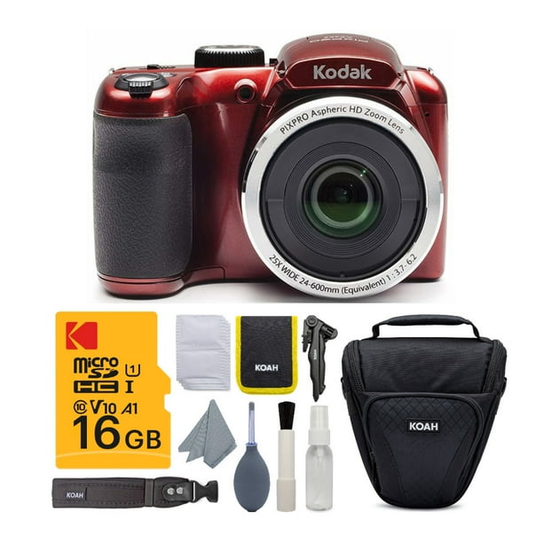 Kodak PIXPRO AZ252 Astro Zoom 16MP Digital Camera (Red) w/ 16GB SD Card