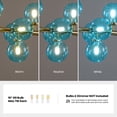 thumbnail image 6 of HOOMEDELIER 16-Light Dimmable Blue Globe Glass Modern Golden Sputnik Linear Chandeliers, 6 of 13