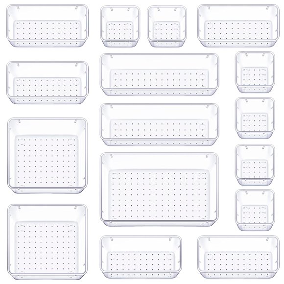 16 organizadores Brandtrendy Para cajón transparentes de plastico