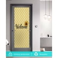 thumbnail image 5 of Window Privacy Film Yellow Sunflowers Stained Glass Window Film Decorative Sun Block Window Cover Spring Floral Vintage Plaid Beige Window Clings Static Adhesive Sticker for Bathroom 17.7"x39.3", 5 of 7