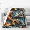 thumbnail image 1 of Fotbe Colorful Koi Fish Art Manta de Franela Acolchonada con Estampado, Súper Suave y Esponjosa, Extra Grande para Sofá, Cama, Uso Todo el Año-80"x60", 1 of 7