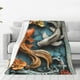 thumbnail image 1 of Fotbe Colorful Koi Fish Art Manta de Franela Acolchonada con Estampado, Súper Suave y Esponjosa, Extra Grande para Sofá, Cama, Uso Todo el Año-60"x50", 1 of 7