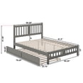 thumbnail image 7 of AFI Tahoe Queen Wood Platform Bed with Headboard Footboard & Twin XL Trundle, Grey, 7 of 7