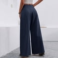 thumbnail image 4 of Women's Wrinkle-Free Pleated High Waisted Business Casual Wide Leg Dress Pants 2026 Blue 2XL, 4 of 5