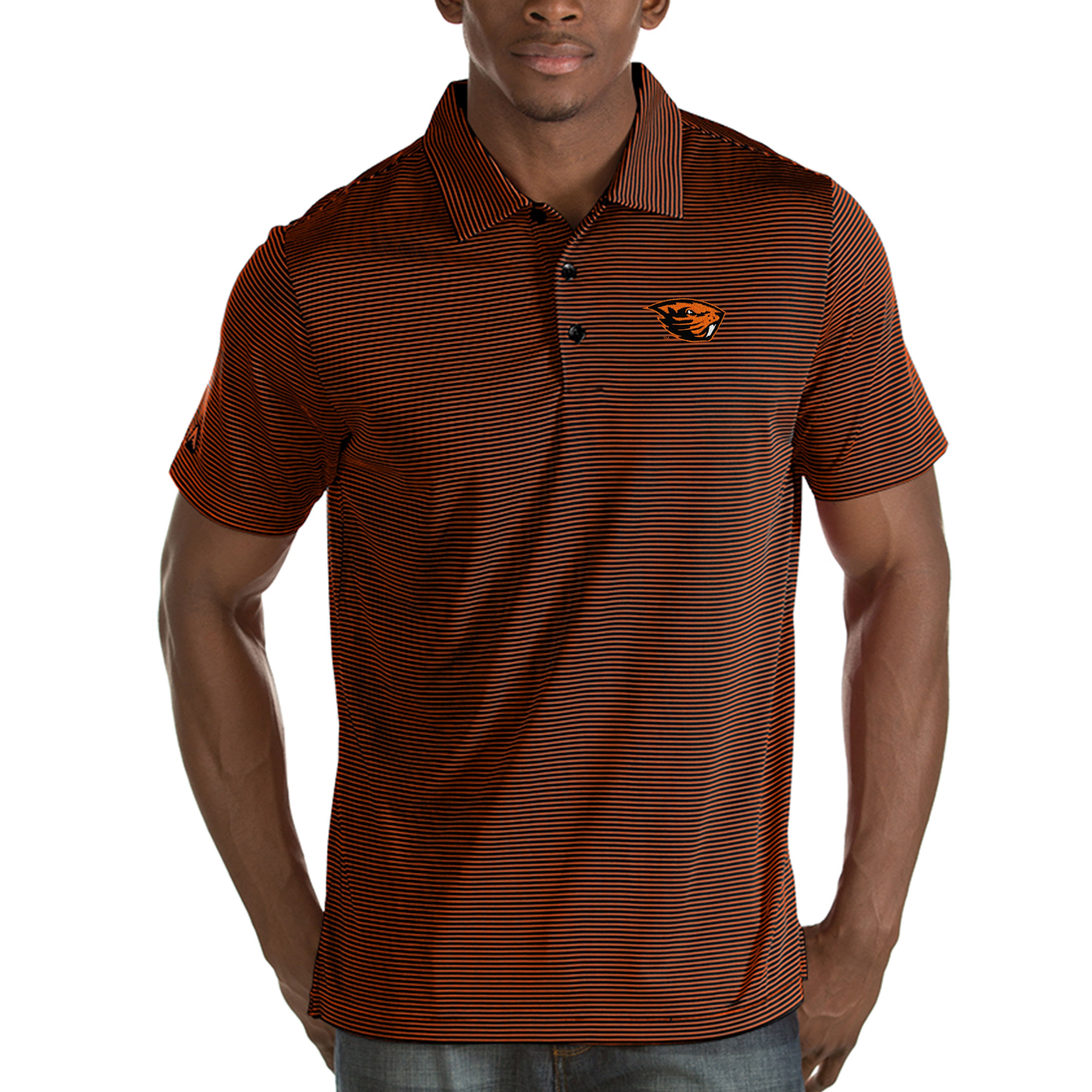 black and orange polo