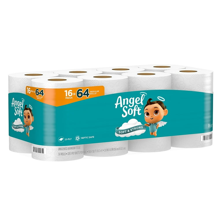 Mega Toilet Paper, Septic Safe, 2-Ply, White, 320 Sheets/Roll, 16 Rolls/Pack Mega Toilet Paper, Septic Safe, 2-Ply, White, 320 Sheets/Roll, 16 Rolls/Pack