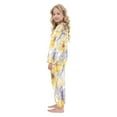 thumbnail image 4 of Fluffy Pajamas Set Fuzzy Winter Warm Pj Sets Pullover Tops and Long Pants Watercolor Yellow Flowers Medium, 4 of 8