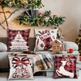 thumbnail image 2 of Haperlare Buffalo Plaid Christmas Pillow Cover 20"x 20" Xmas Indoor Decor Printed Cushion Case for Sofa Couch, Red/Black, Set of 4, 2 of 3