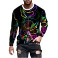 thumbnail image 4 of zanvin Mens tshirt, Hommes Occasionnels Col Rond Manches Longues Pull Imprimé T-Shirt Chemisier Tops, Multicolore, M, 4 of 5