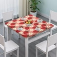 thumbnail image 3 of Strawberry Plants Fruit Flower Pink Pattern Square Fitted Tablecloth with Elastic Edge,Square Table Cover,Washable Elastic Table Cover for Home Kitchen Party Decor 36"x36", 3 of 6