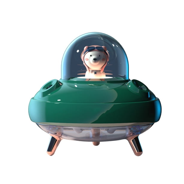 Mini humidificador 2W 400ml USB Decoración Escritorio Agua Mist Difusor de aire portátil con luz nocturna, Potencia direccional, Verde Methold HA008312-04B