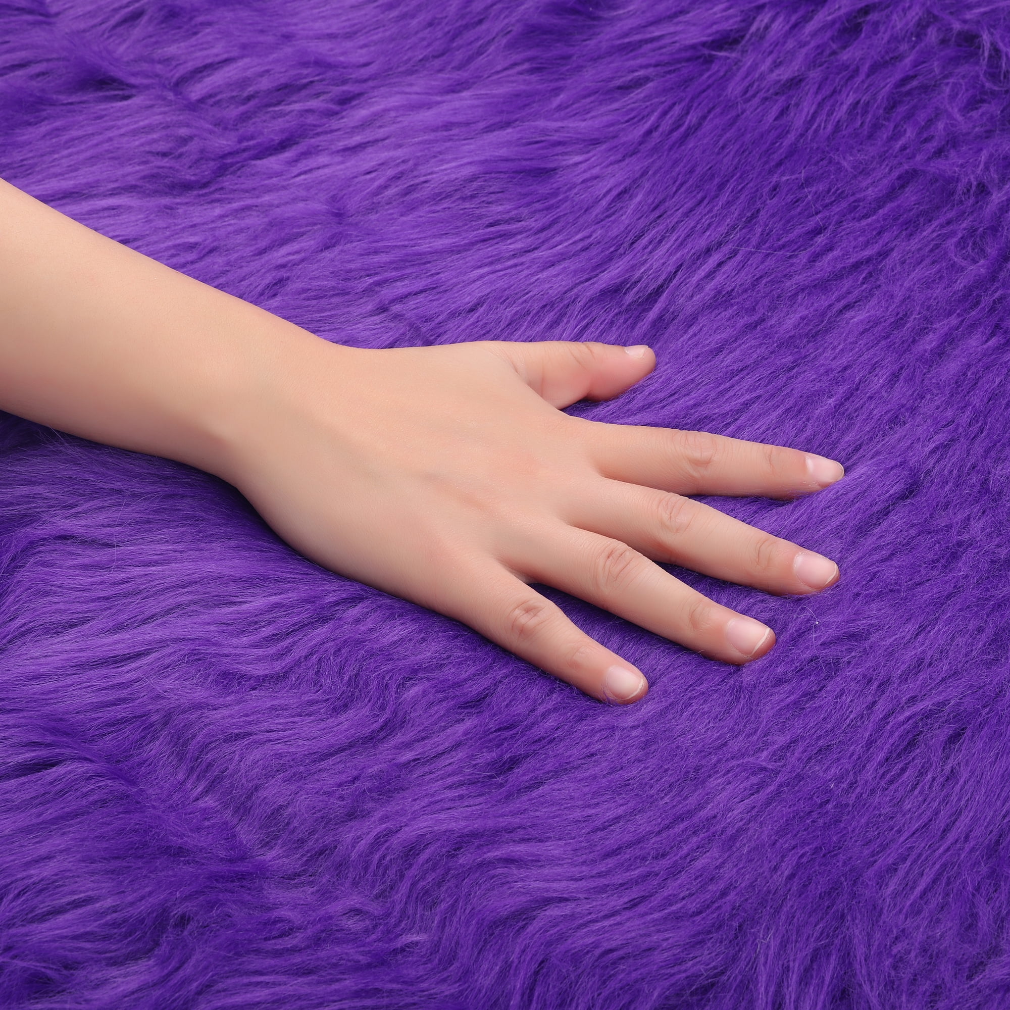 Unique Bargains Heart Shape Soft Absorbent Bath Rugs Purple 28" x 36"