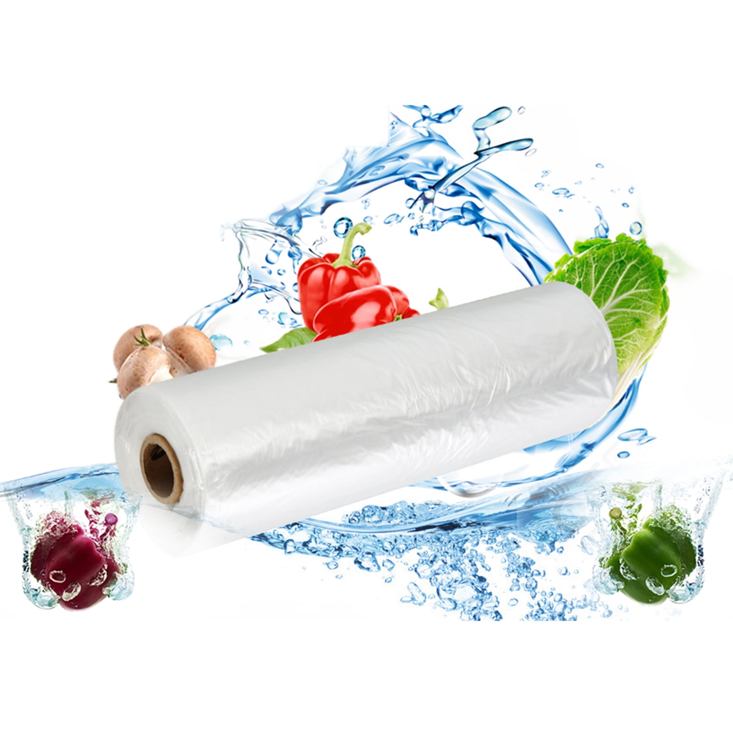 12" X 16" Plastic Produce Bag Roll, Clear Food Storage Bag for Bread