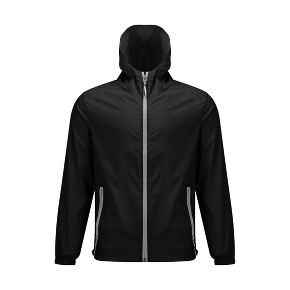 BODOAO Lightweight Rain Jacket for Women Oversized Sun Protection Windbreaker Uni Cycling Coats Packable Hiking Travel Quick Dry Tops with Hood Summer and Autumn Men Windproof Zippers Coat Black L