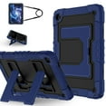 thumbnail image 2 of ELEHOLD 3-Layer Rugged Case For Samsung Galaxy Tab A9+ Heavy Duty Shockproof Cover, Drop Protection Kickstand  Shock-Absorbent Protective Case Cover with Shoulder Strap, Navyblue+Black, 2 of 9