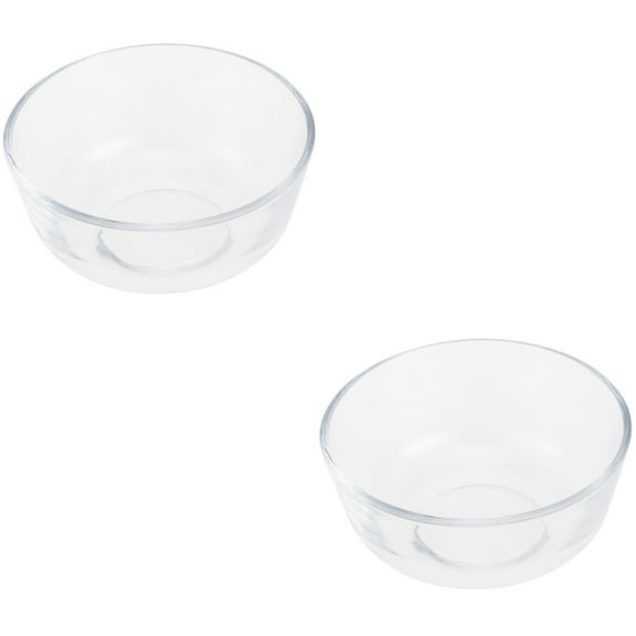 2 pcs  4.5 Inch Salad Bowl Heat Resistant Glass Transparent Fruit Dessert Noodles Bowl